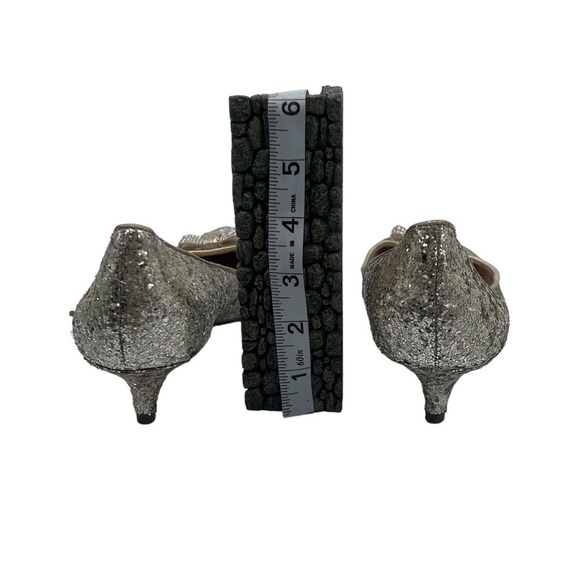 Coach Gold Glitter Rhinestone Bows Monroe Pointed Toe Pumps Size 38 Women’s - Picture 8 of 10